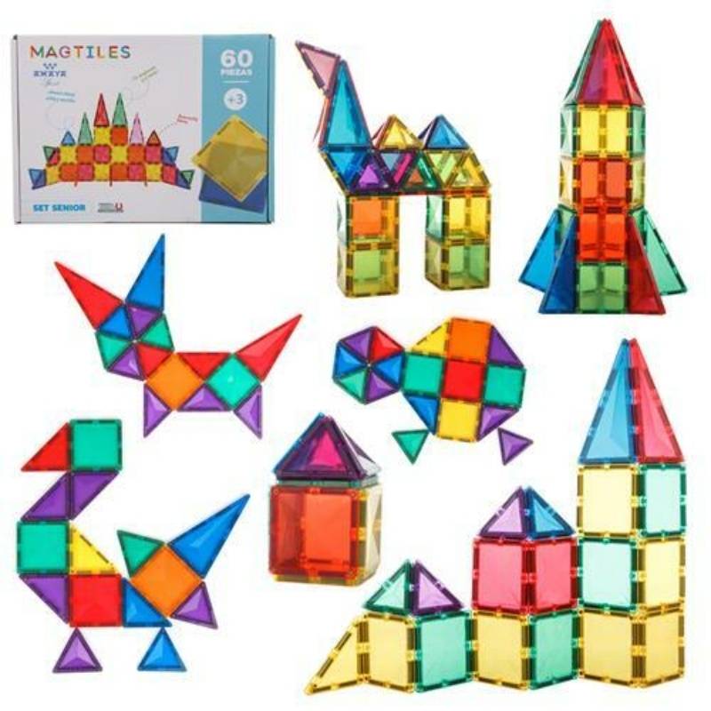 Magnetyczne klocki konstrukcyjne Magtiles AMAYA, 60 szt.