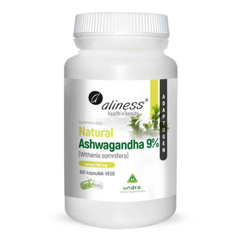 Natural Ashwaganda 560 mg Aliness - 100 kaps. VEGE