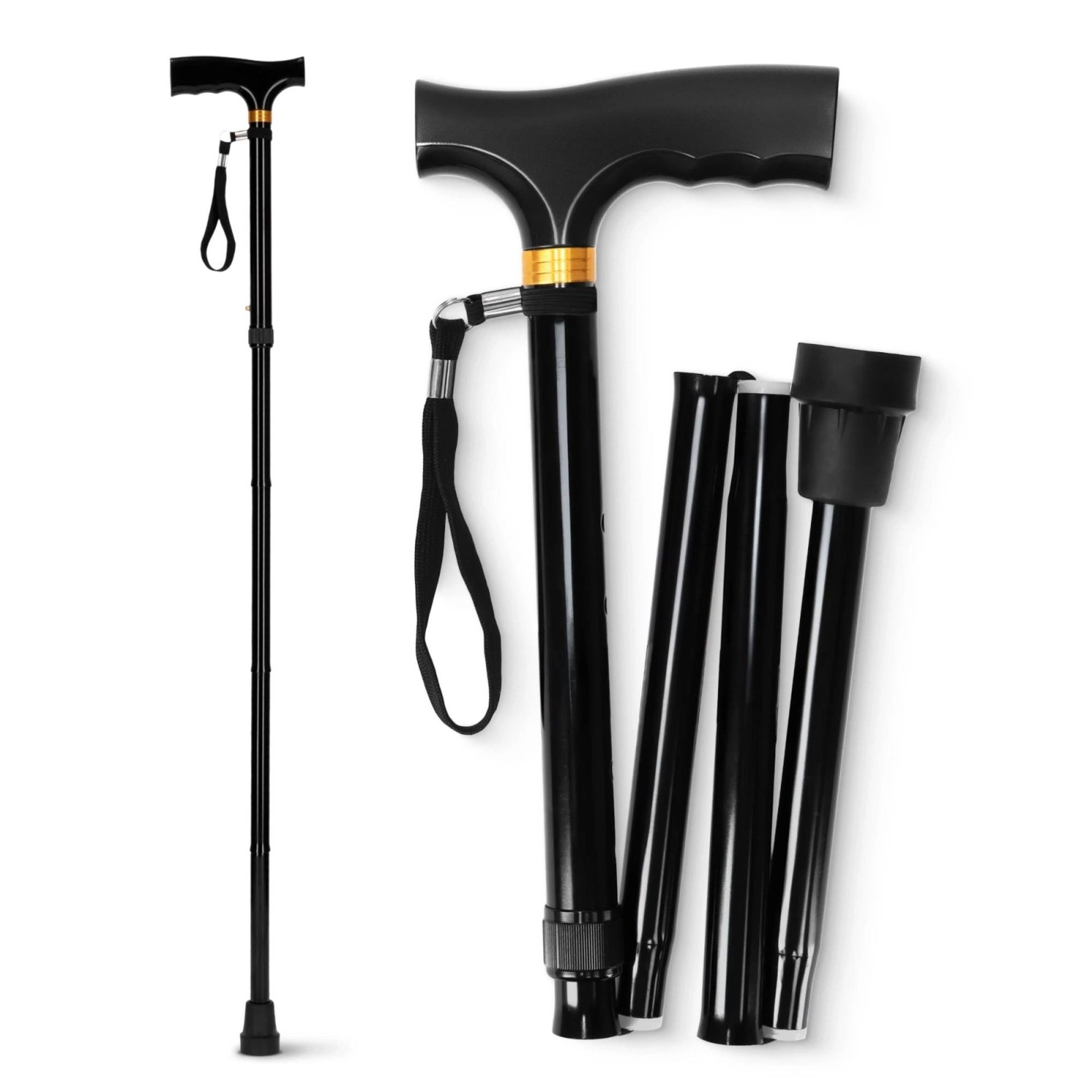 Składana laska ortopedyczna z drewnianą rączką 4FIZJO