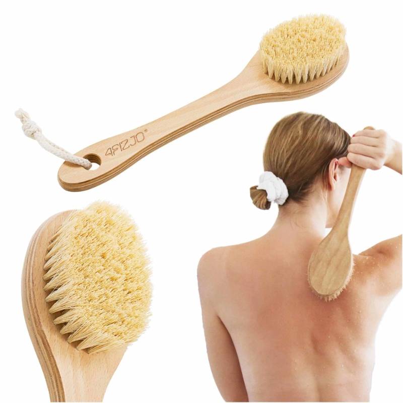 Długa szczotka do masażu ciała i kąpieli, twarda 4FIZJO