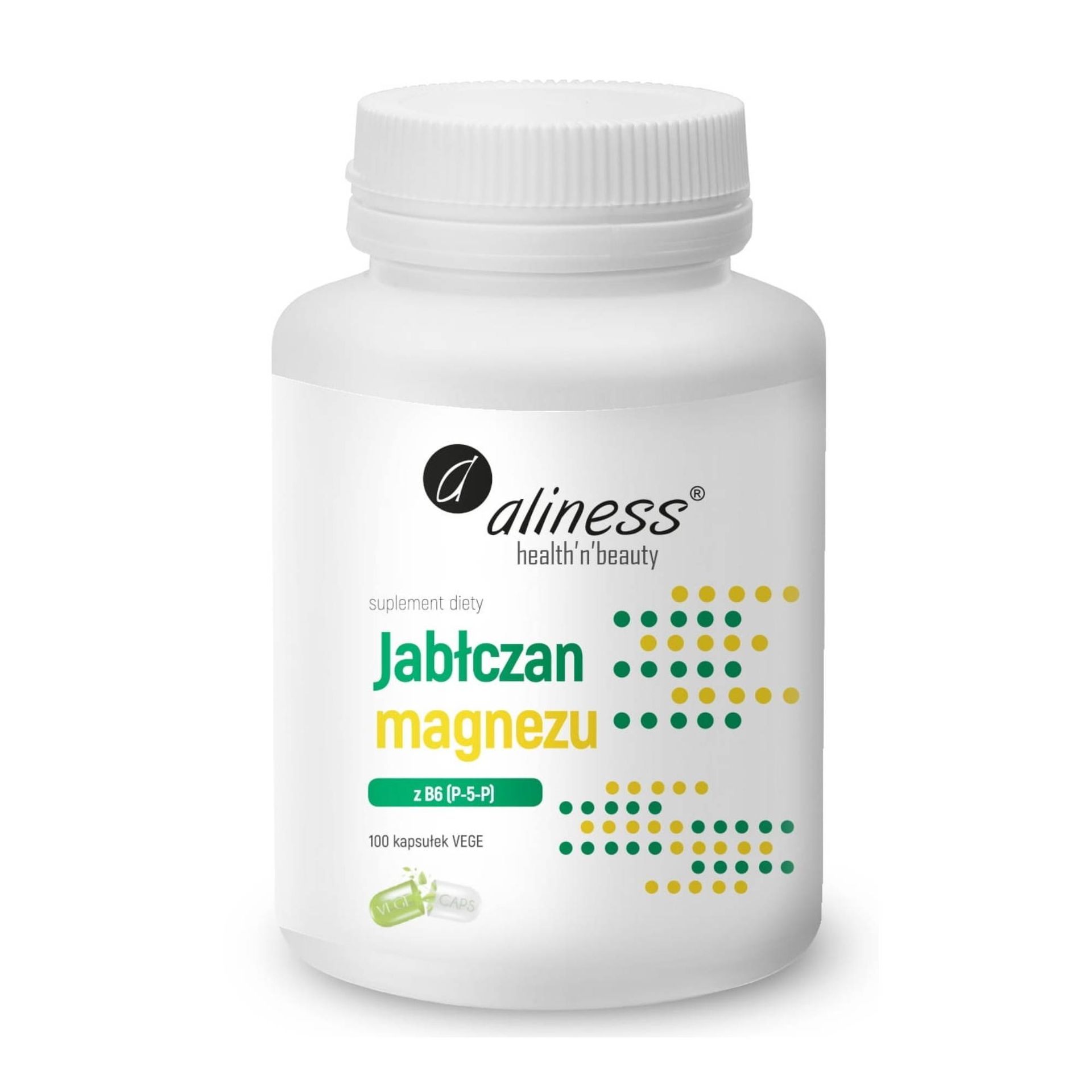 top Jabłczan magnezu 100 mg z B6 (P-5-P) Aliness - 100 kaps. VEGE