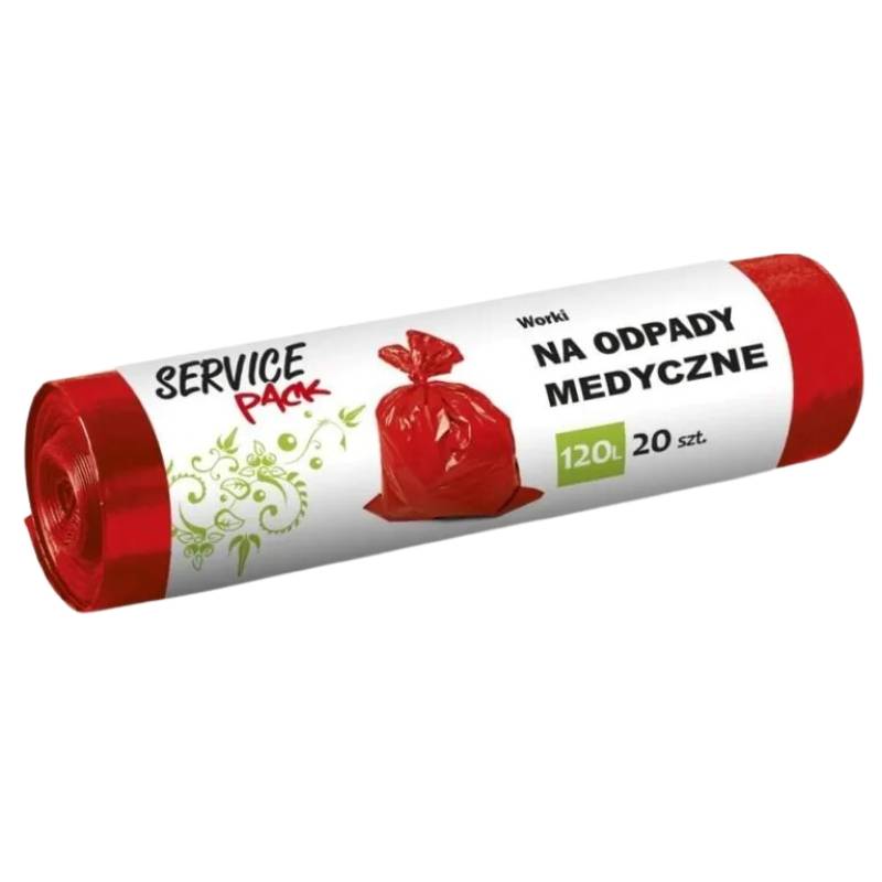 Worki na odpady medyczne, czerwone 120L - 20 szt.