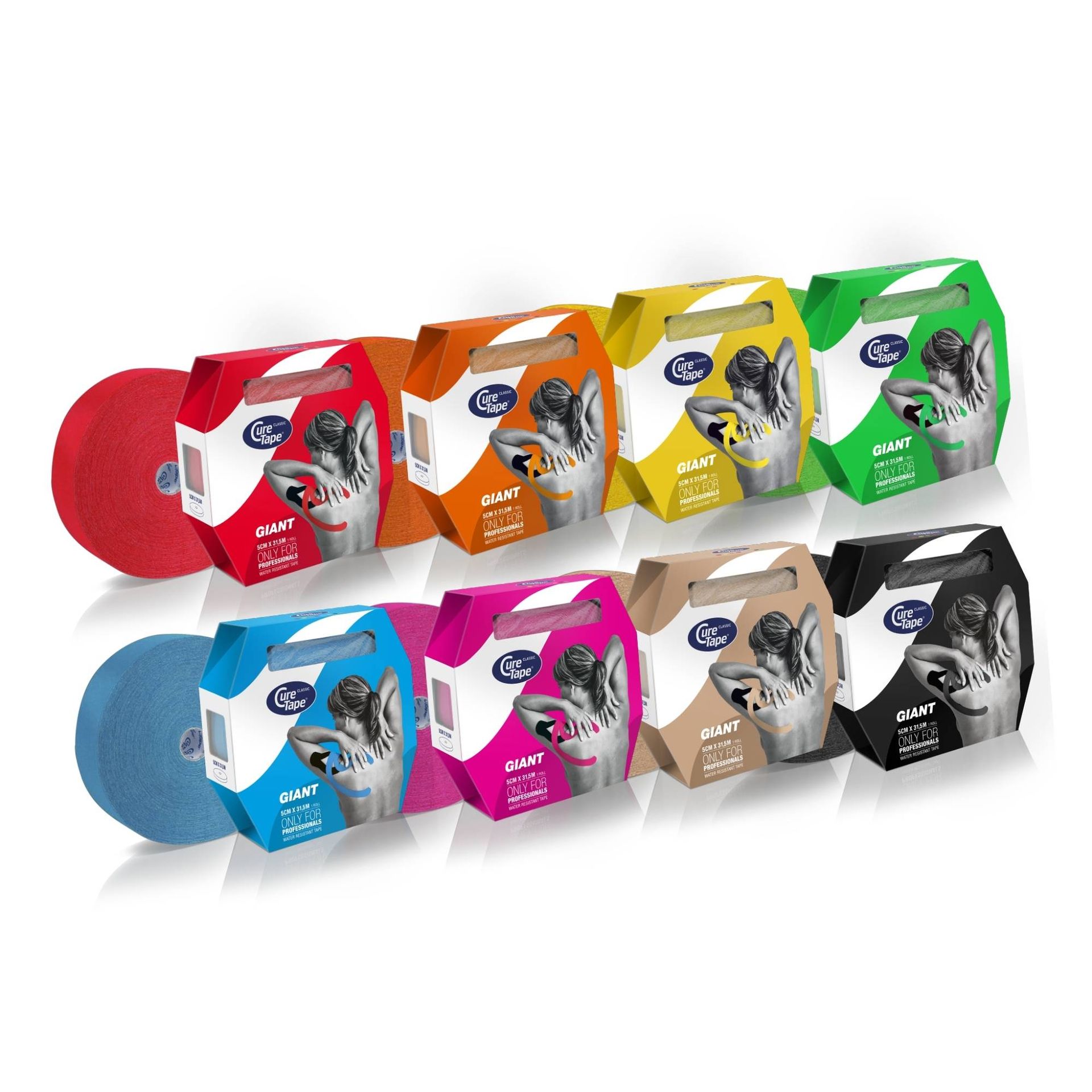 CureTape GIANT CLASSIC - najdłuższa taśma tejp plaster do kinesiotapingu (5cm x 31,5m)