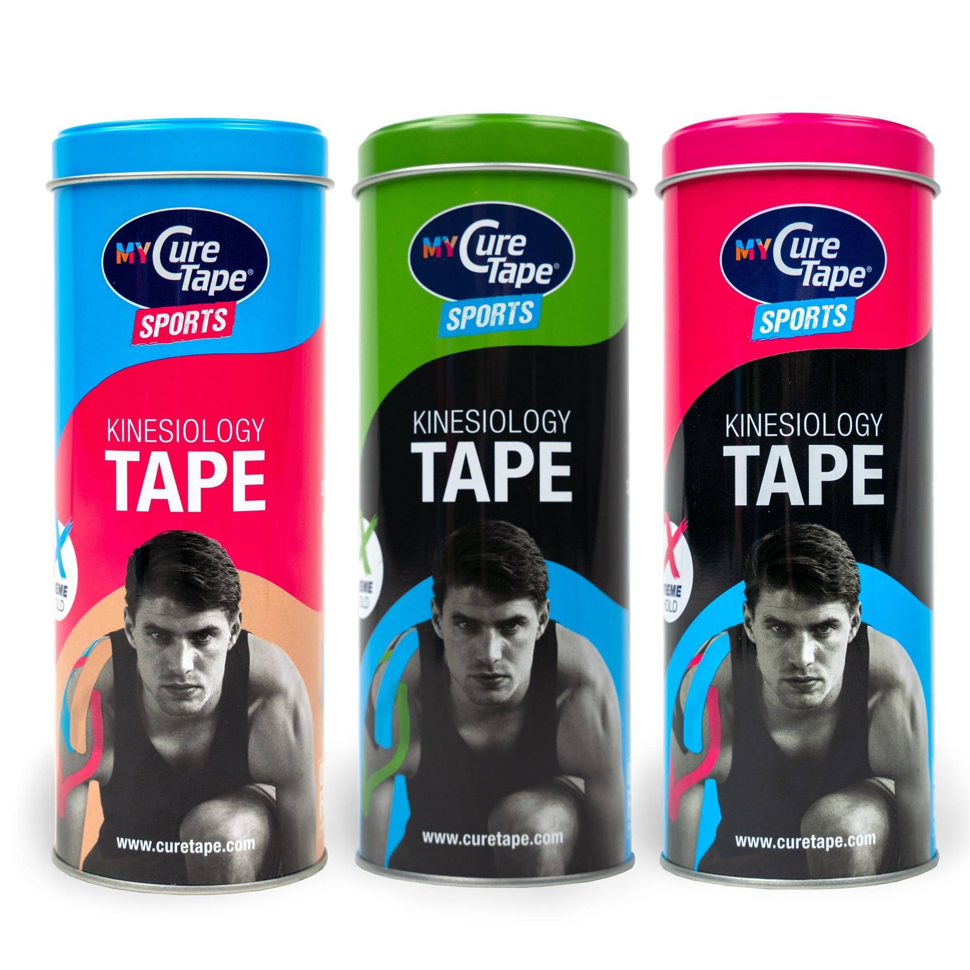 Zestaw 3 taśm do kinesiotapingu My CureTape Sports – 5 cm x 2,5 m