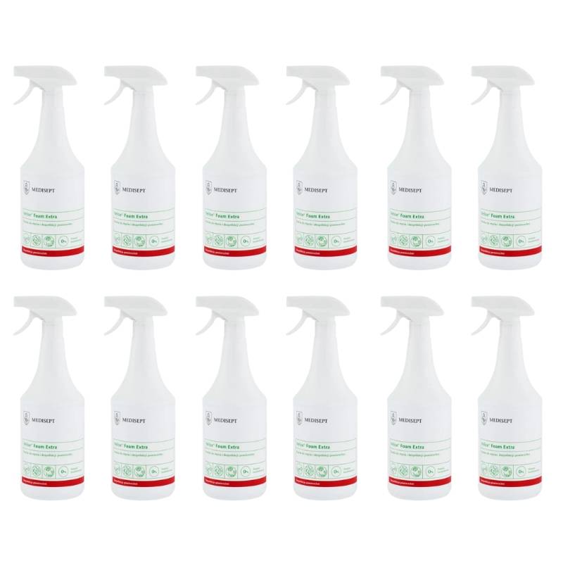 Zestaw produktów Medisept - pianka do mycia i dezynfekcji Velox Foam Extra 1l - 12 szt.