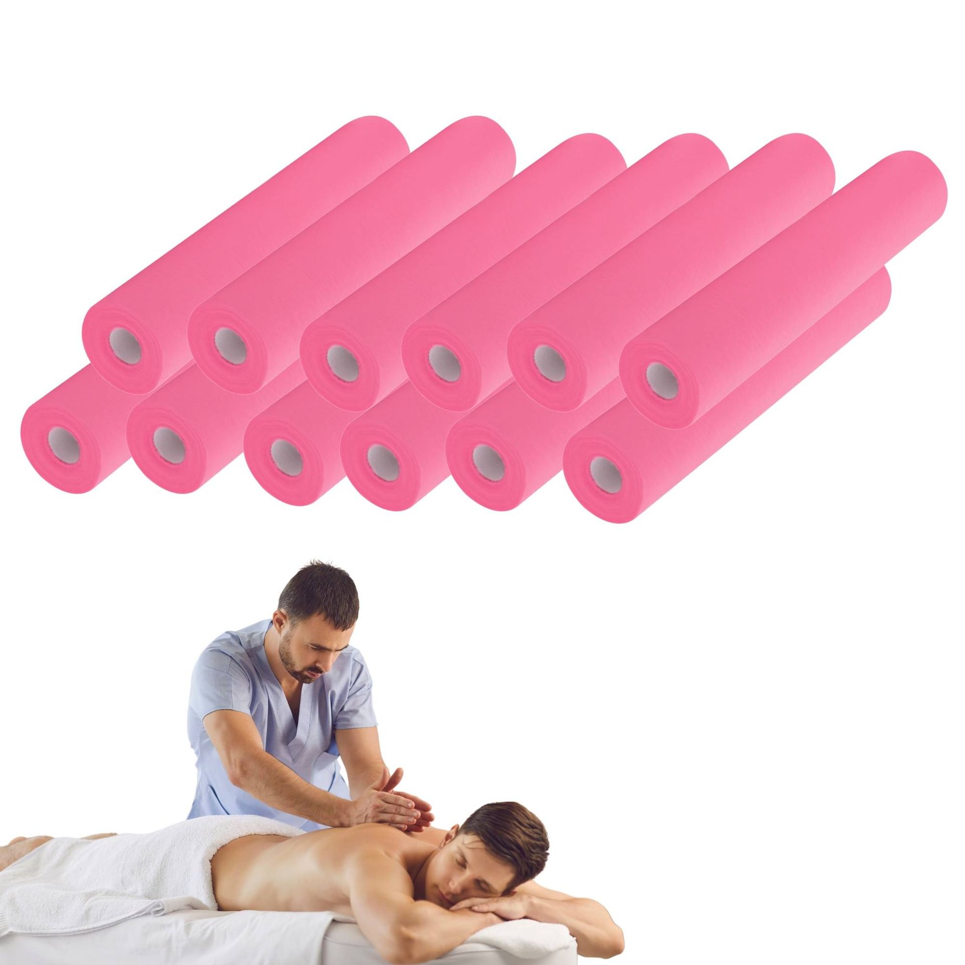 Podkłady włókninowe w rolce różowe - Rolki 60 cm x 50 m, 15g/m2 - karton 12 sztuk