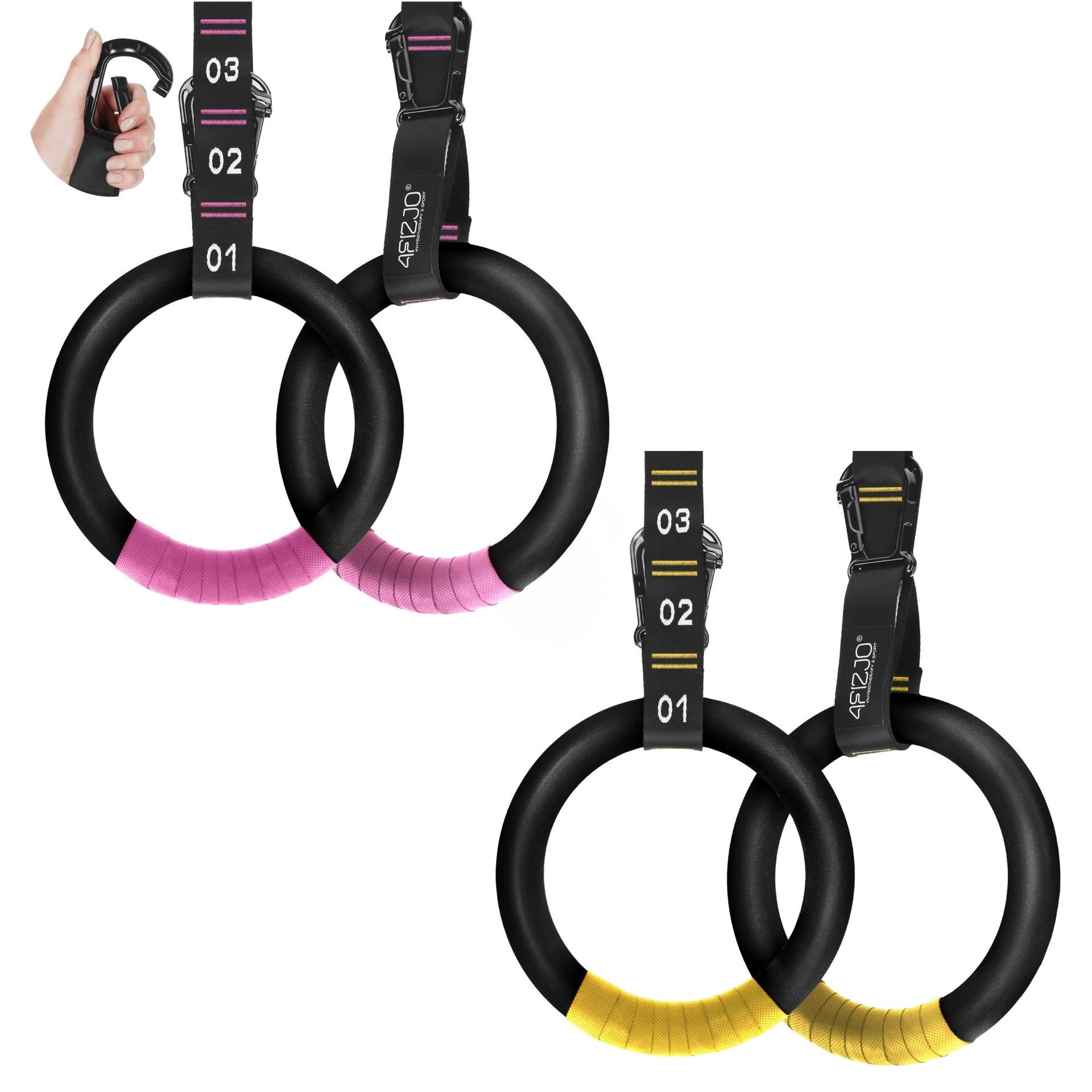 Kółka gimnastyczne do podciągania z ABS i nylonu 4FIZJO, różne kolory