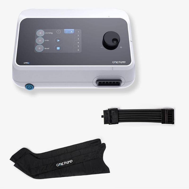 Zestaw PODSTAWOWY do drenażu limfatycznego CurePump (aparat Lite6 + 2 mankiety na nogi)