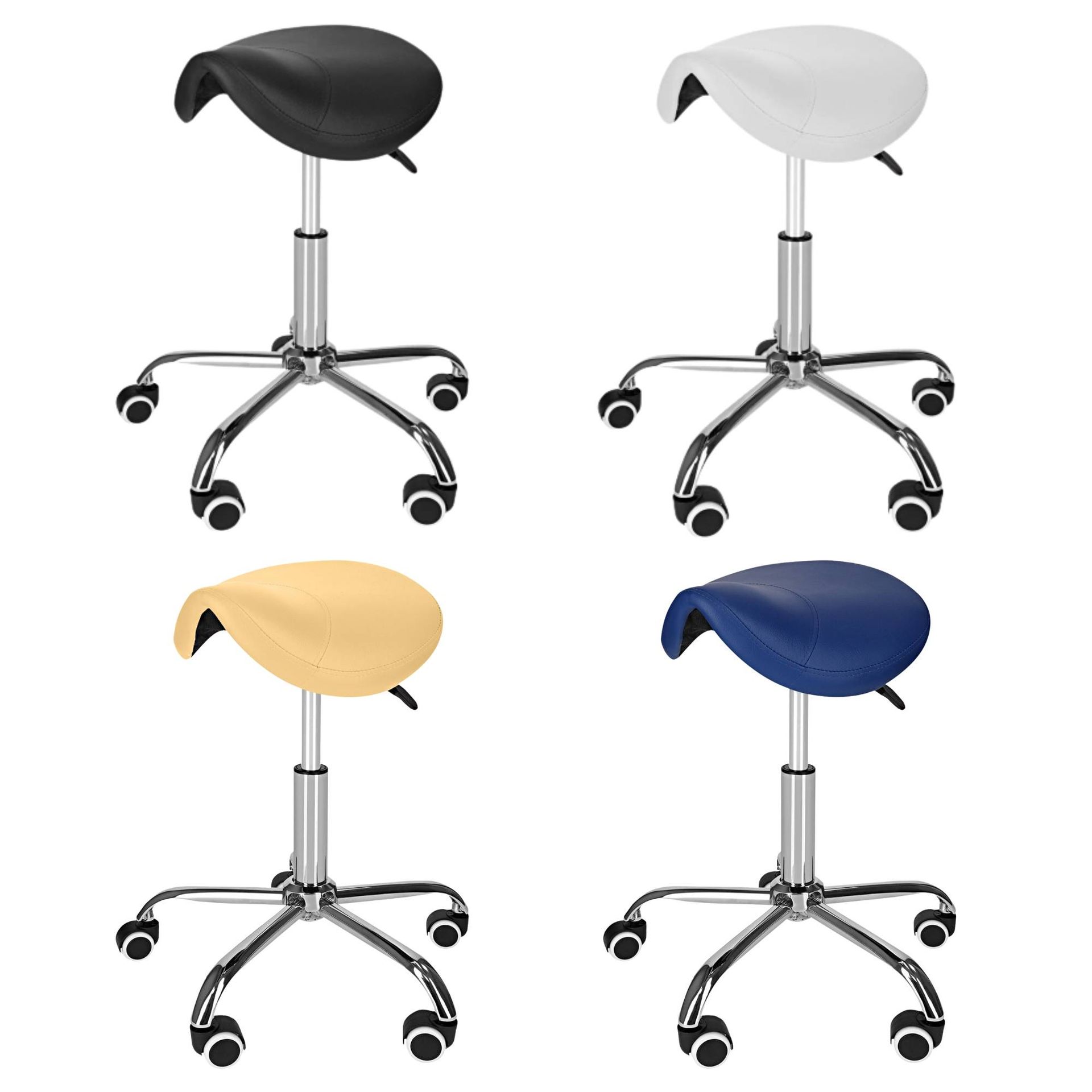 Taboret obrotowy siodło z regulacją wysokości na kółkach 4FIZJO ERGO - różne kolory