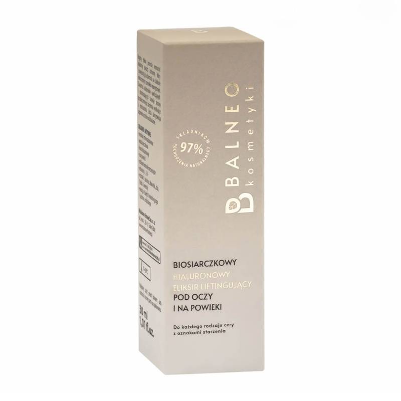 Biosiarczkowy hialuronowy eliksir liftingujący pod oczy i na powieki Balneo, 30 ml