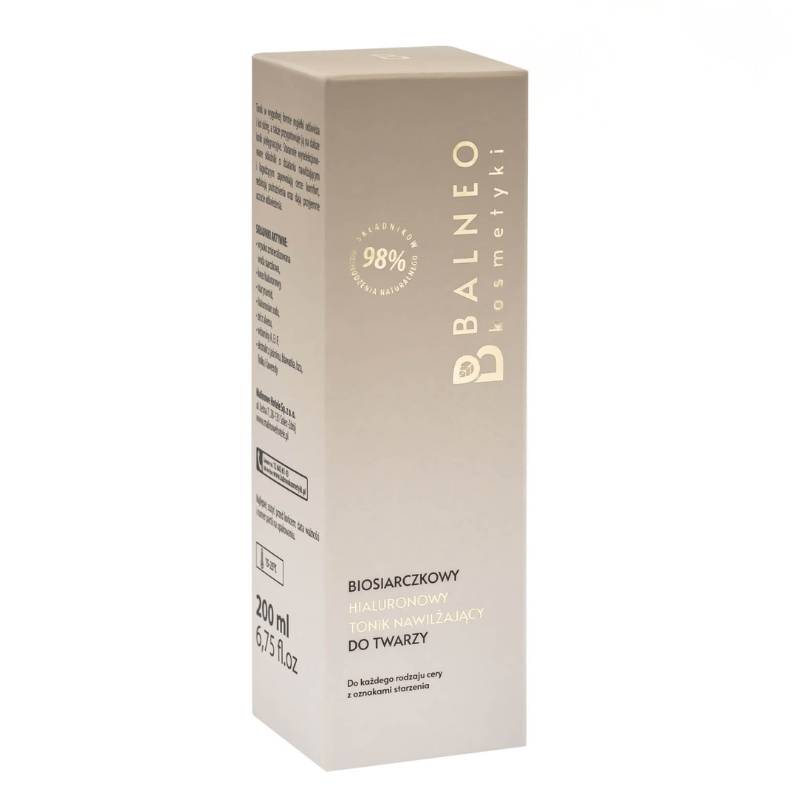 Biosiarczkowy tonik hialuronowy w formie mgiełki do twarzy Balneo, 200 ml