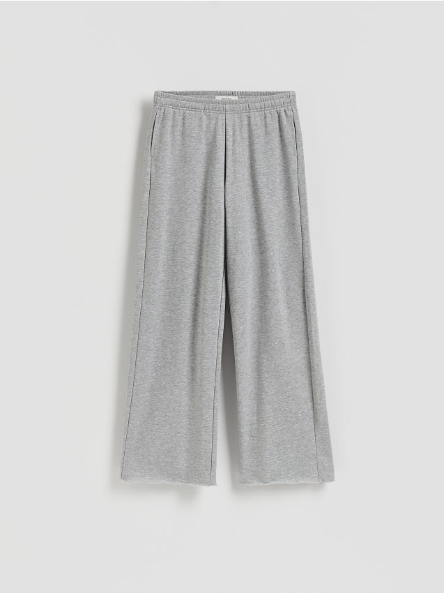 Reserved - Spodnie dresowe z szerokimi nogawkami - jasnoszary