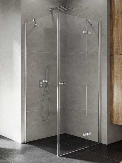New Trendy Kabina prysznicowa Kalibra 1D drzwi uchylne prawe kolor chrom 80x90 cm K-5023