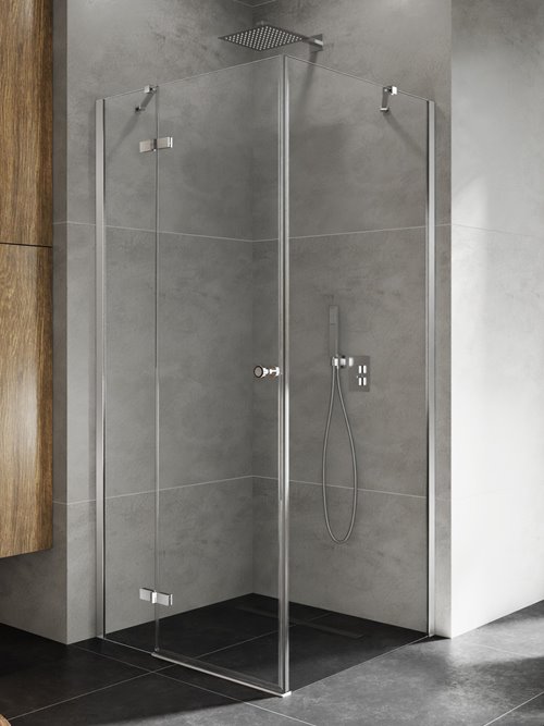 New Trendy Kabina prysznicowa Kalibra 1D drzwi uchylne lewe kolor chrom 110x100 cm K-5016