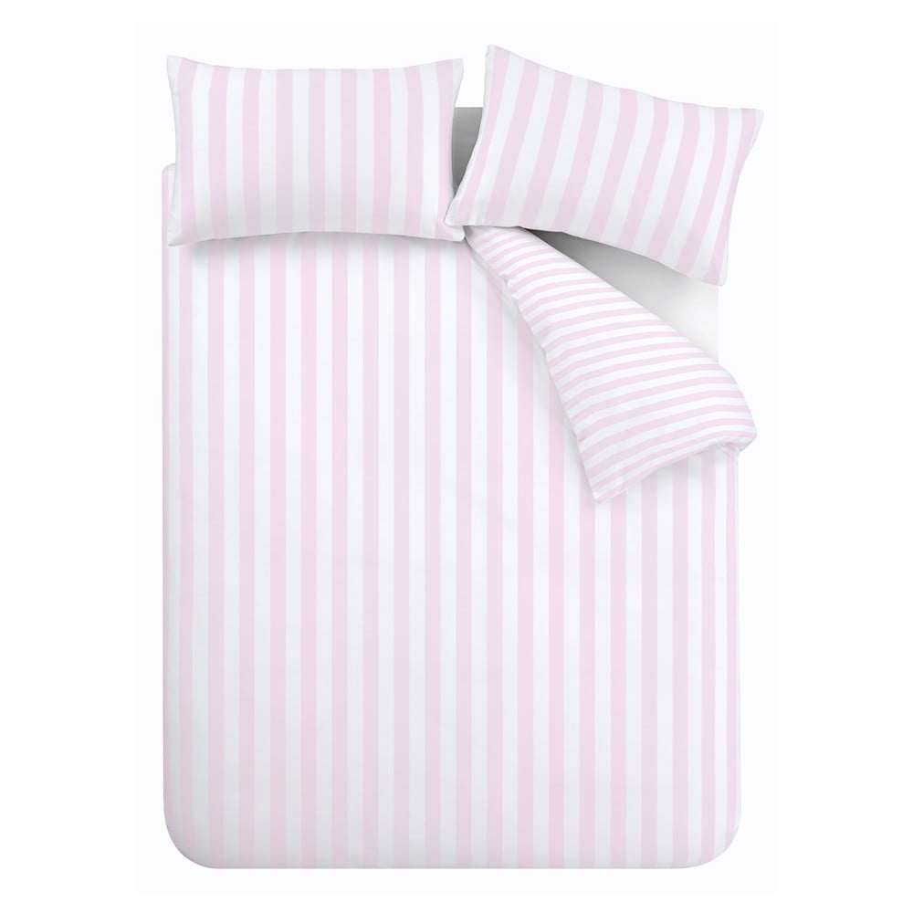 Biało-różowa pościel dwuosobowa 200x200 cm Stripe Tease – Sassy B
