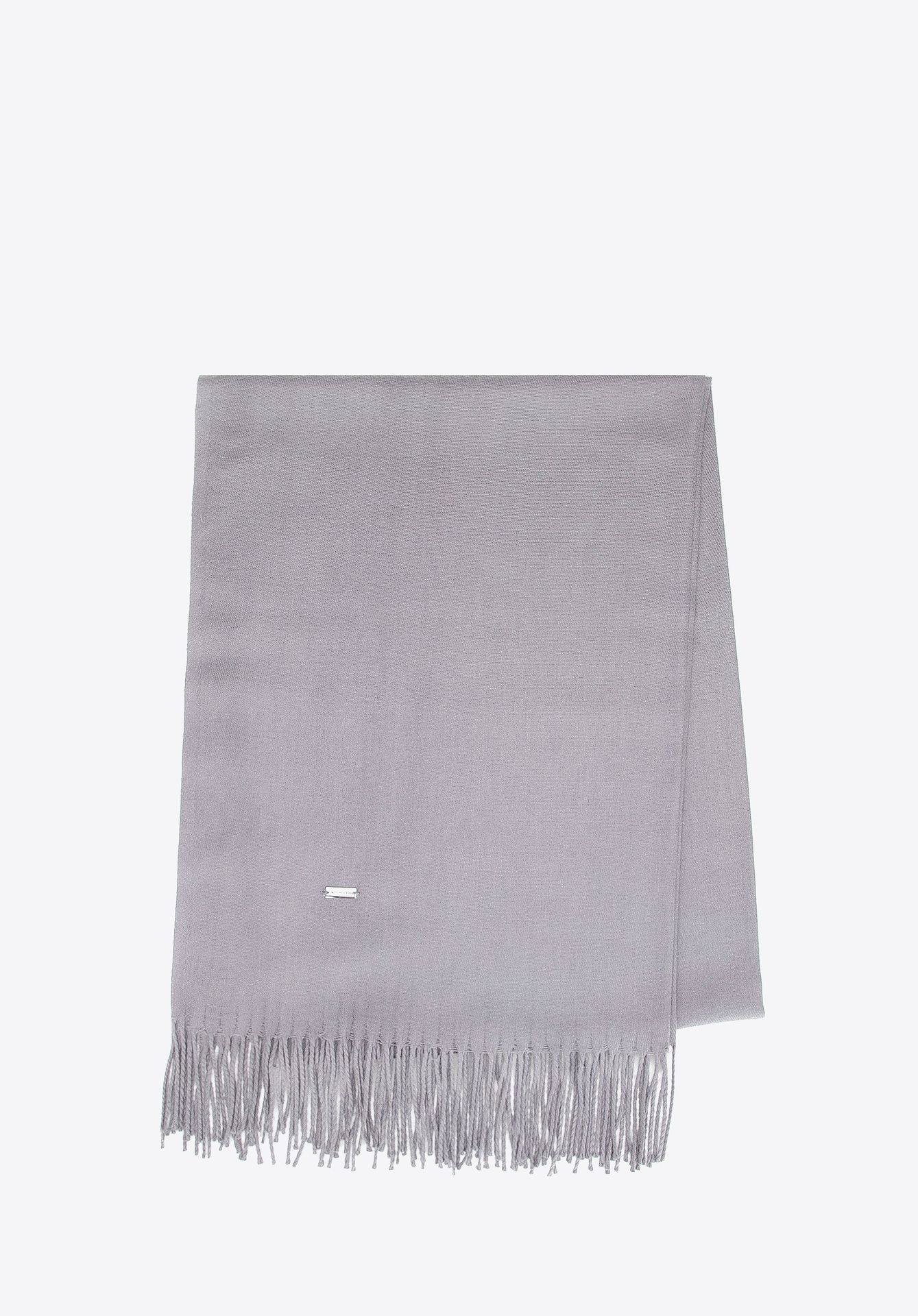 Szalik damski z frędzlami jednolity szary