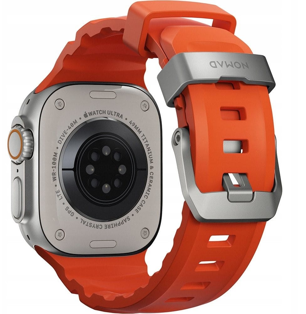 NOMAD Rocky Point Band do Apple Watch 46mm/49mm Pomarańczowo-srebrny