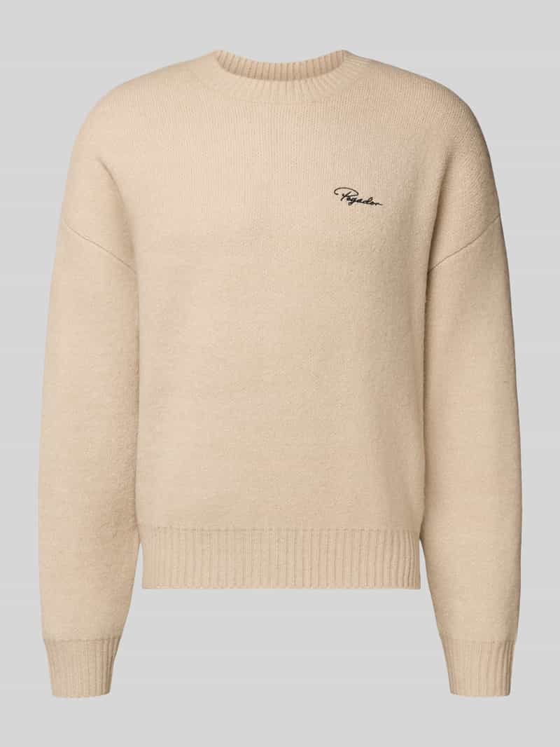 Sweter z dzianiny z prążkowanymi wykończeniami model ‘Signar’