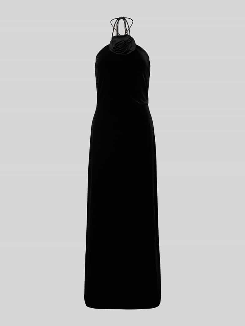 Sukienka koktajlowa z kwiatową aplikacją model ‘ROSETTA STRAP’