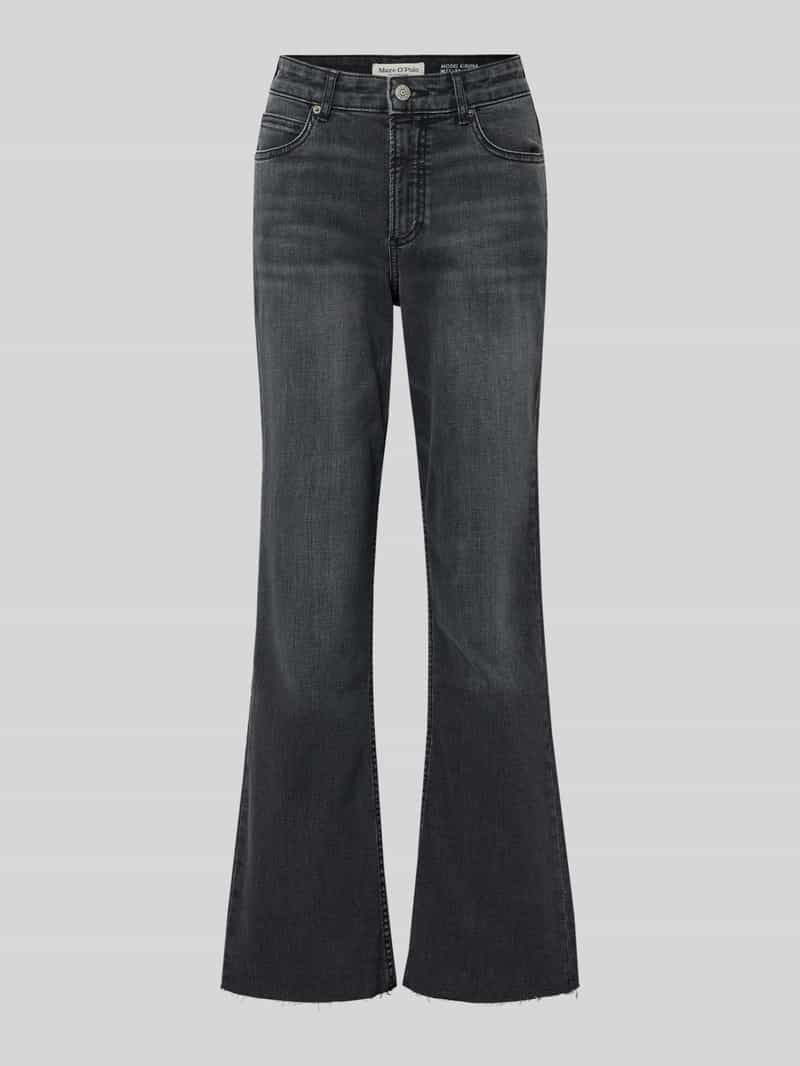 Jeansy z wysokim stanem o rozkloszowanym kroju z mieszanki bawełny model ‘KIRUNA’