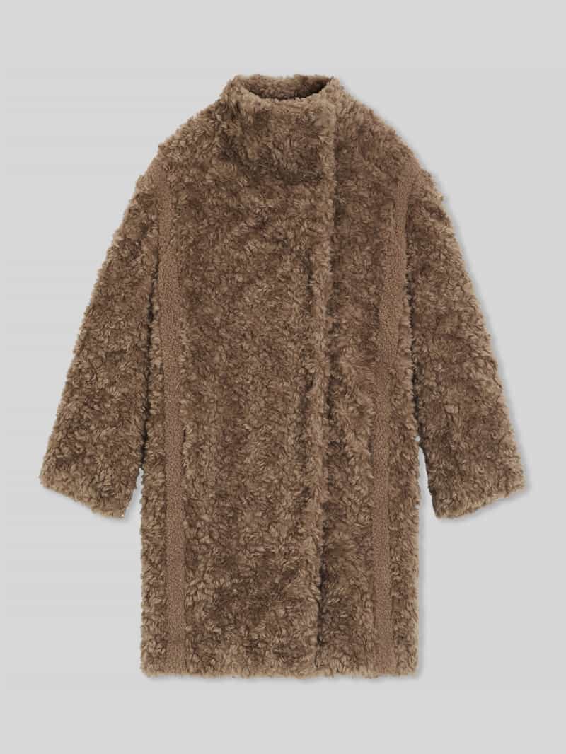 Płaszcz z futerka o kroju regular fit z dodatkiem wełny model ‘CITEDDY’