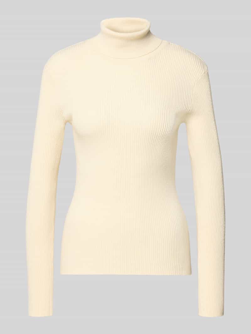 Golf o kroju slim fit z prążkowanej mieszanki wiskozy model ‘MIRA’