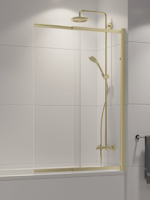 Parawan wannowy rozsuwany złoty połysk 100x150 P-0102 Sensi Light Gold New Trendy