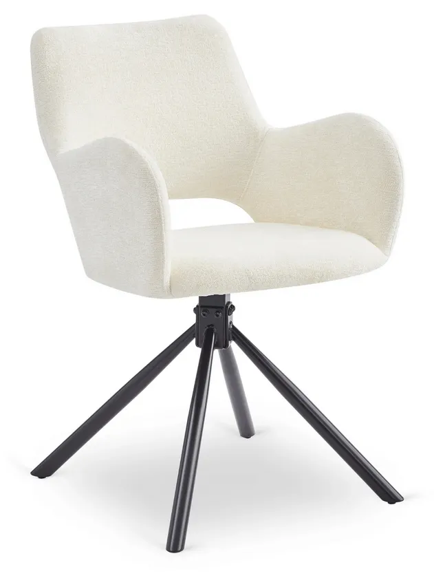 Kremowe krzesło obrotowe F3-P76