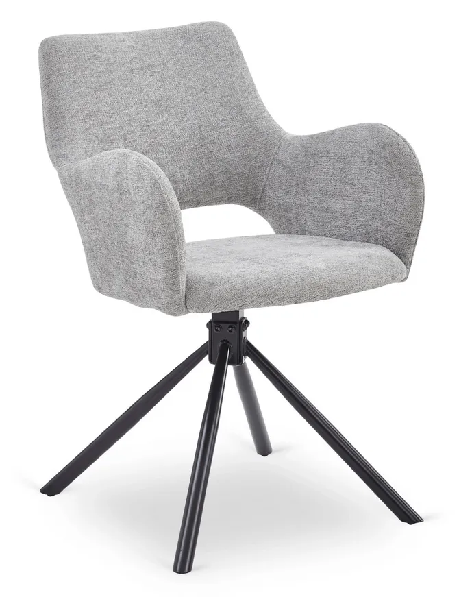 Szare krzesło obrotowe na czarnych nogach T3-M11
