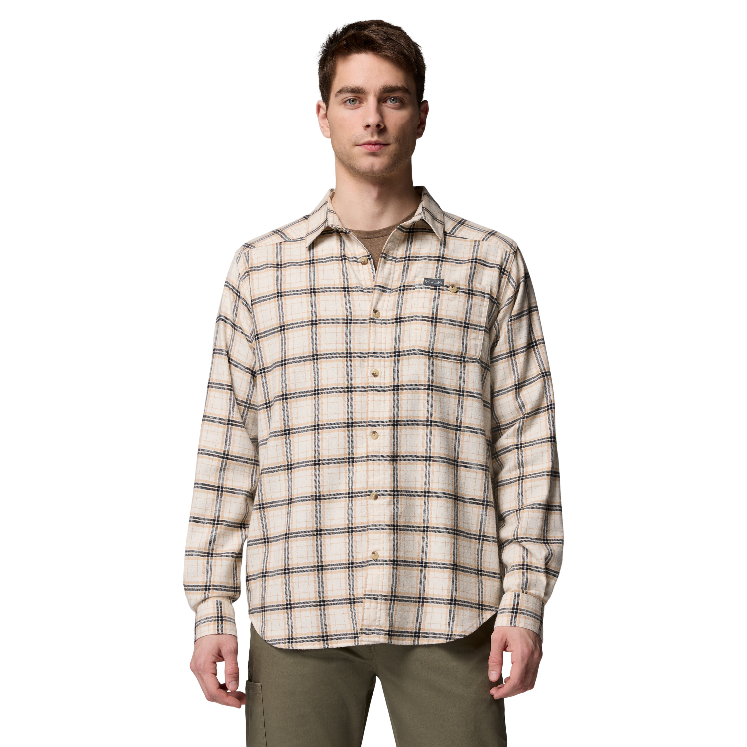 Męska koszula flanelowa Columbia Cornell Woods Flannel Longsleeve Shirt chalk/quad check - S