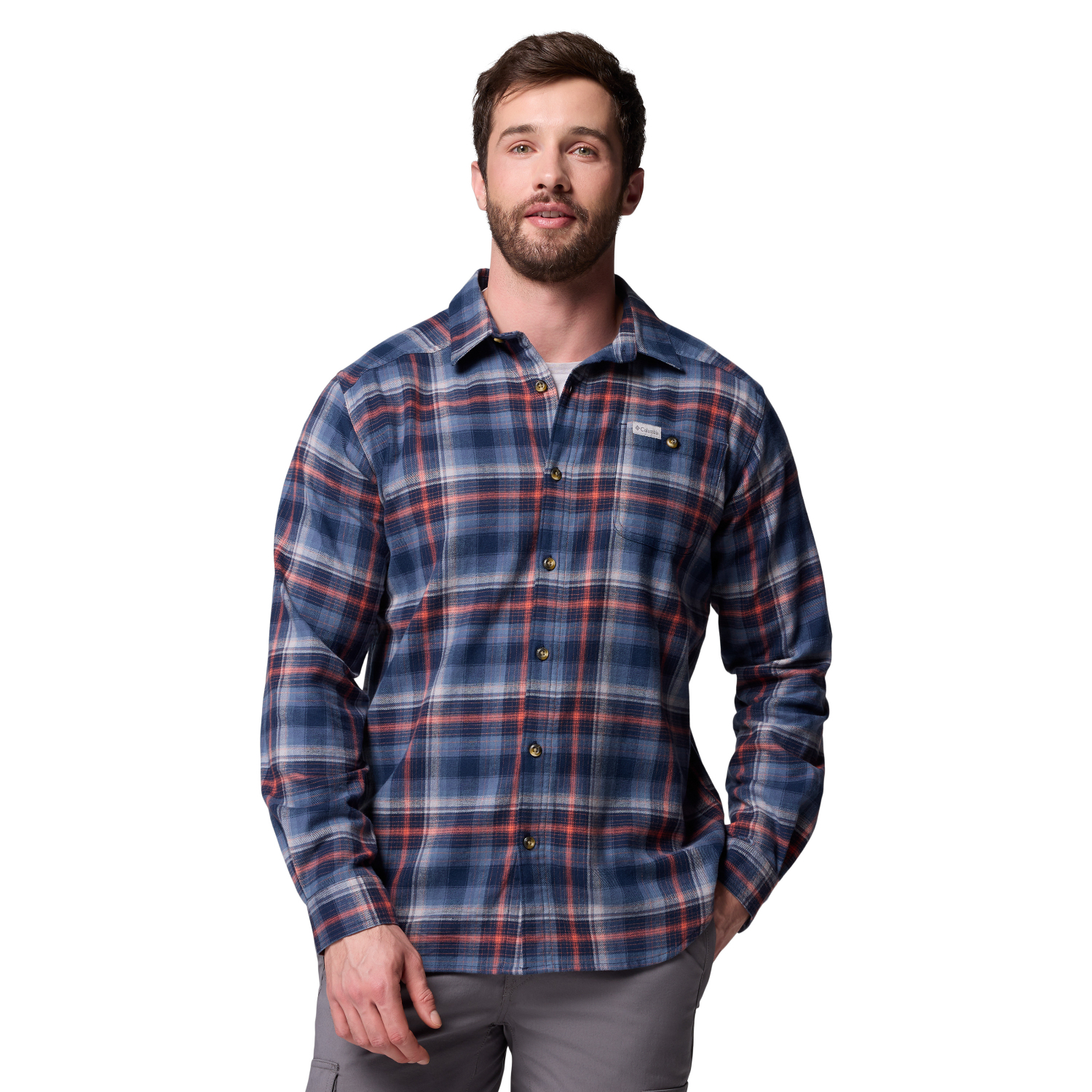 Męska koszula flanelowa Columbia Cornell Woods Flannel Longsleeve Shirt collegiate navy/backland tartan - S