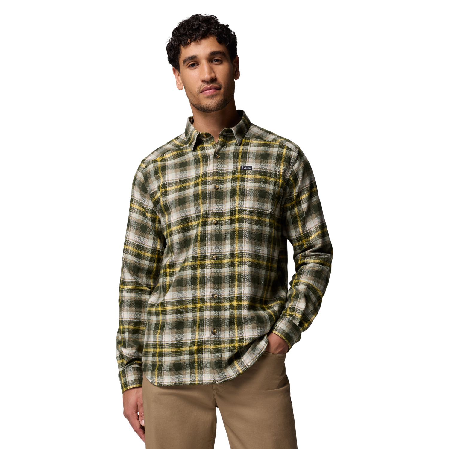 Męska koszula flanelowa Columbia Cornell Woods Flannel Longsleeve Shirt greenscape/backland tartan - S