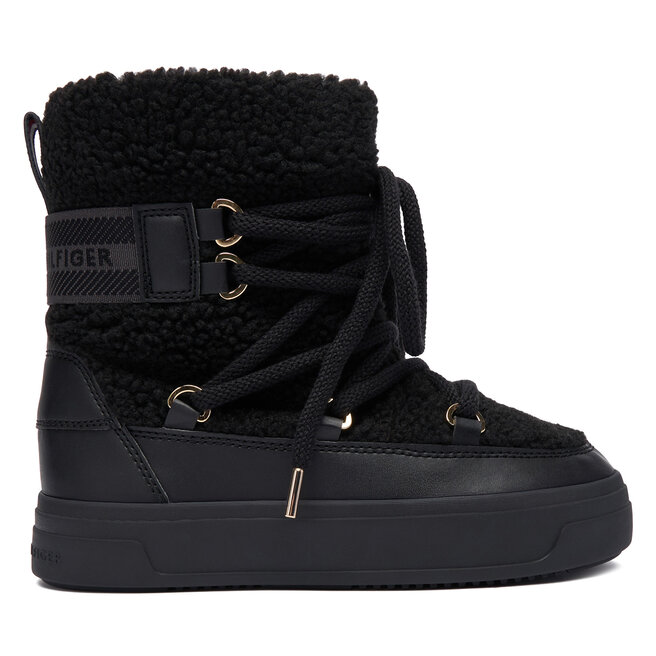 Śniegowce Tommy Hilfiger Faux Shearling Snowboot FW0FW08788 Czarny