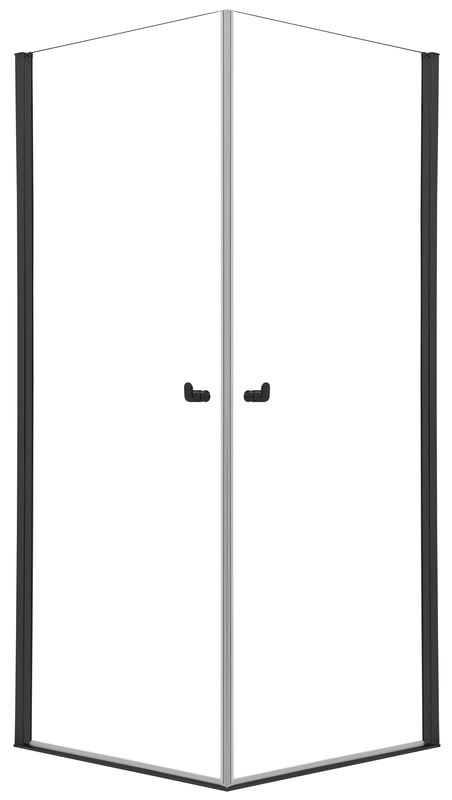 Kabina prysznicowa narożna kwadratowa 90x90x200 cm czarne profile SEALSKIN