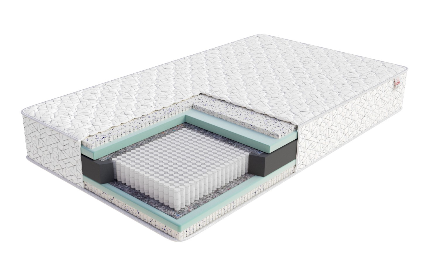 Materac micropocketowy RESTONI lateks ocean blue gel, pianka HR - 80 x 200 - 26 cm