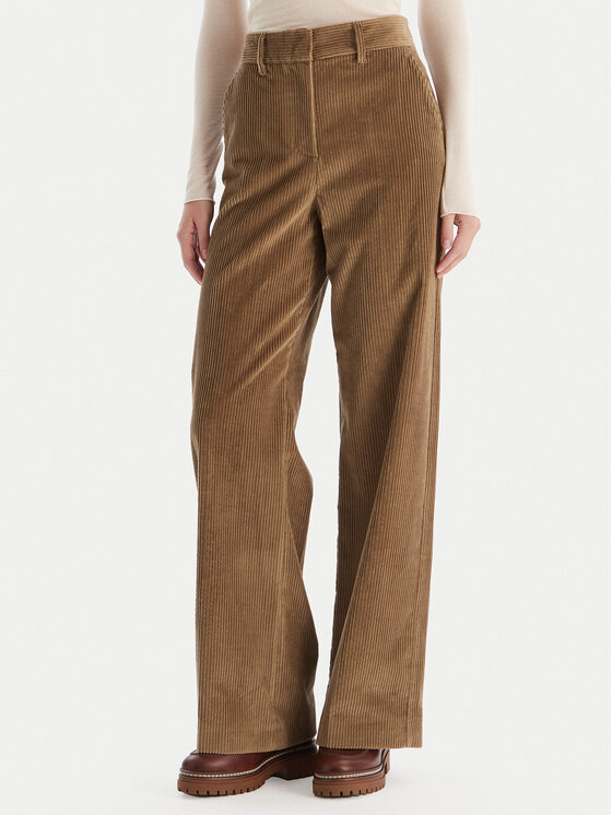 Weekend Max Mara Spodnie materiałowe Tania 2525136092 Brązowy Wide Leg