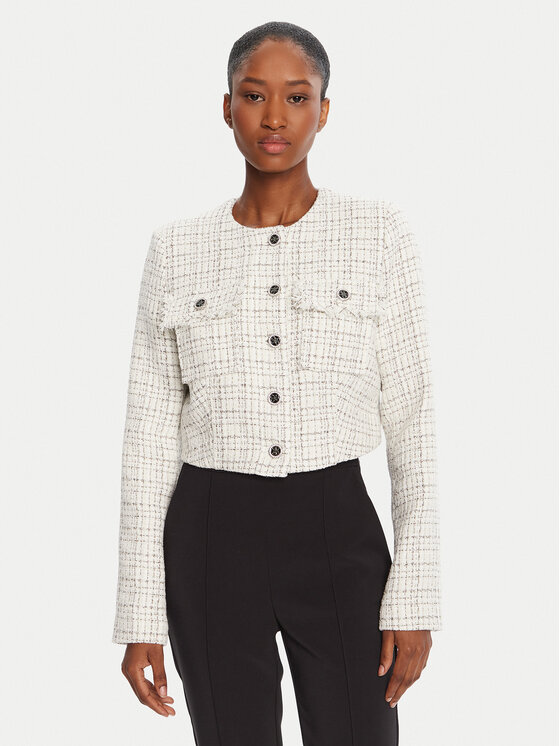 Guess Kurtka przejściowa W5YN44 WHDB2 Biały Regular Fit