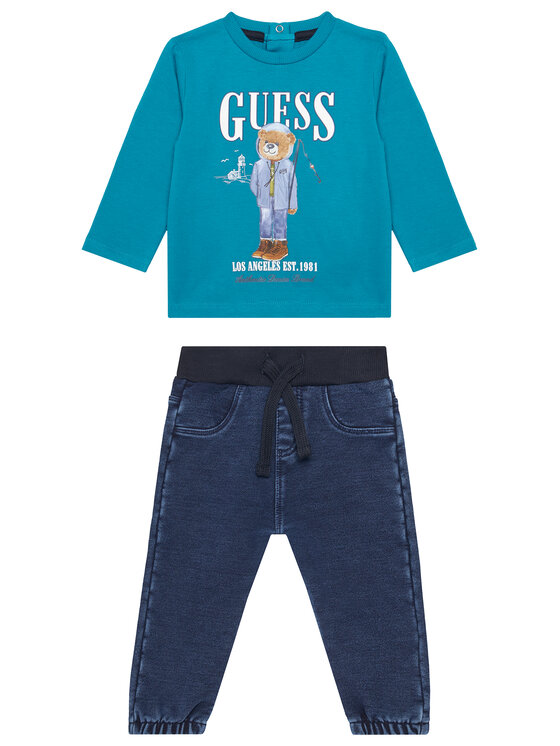 Guess Komplet bluzka i spodnie I5BG13 I3Z14 Niebieski Regular Fit