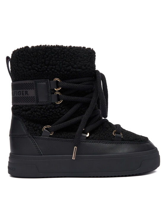 Tommy Hilfiger Śniegowce Faux Shearling Snowboot FW0FW08788 Czarny