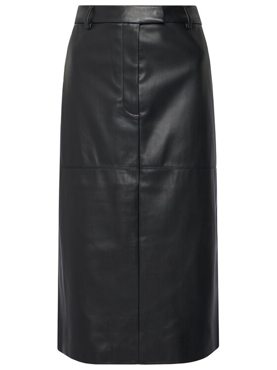 Calvin Klein Spódnica z imitacji skóry LV044D651G Czarny Regular Fit