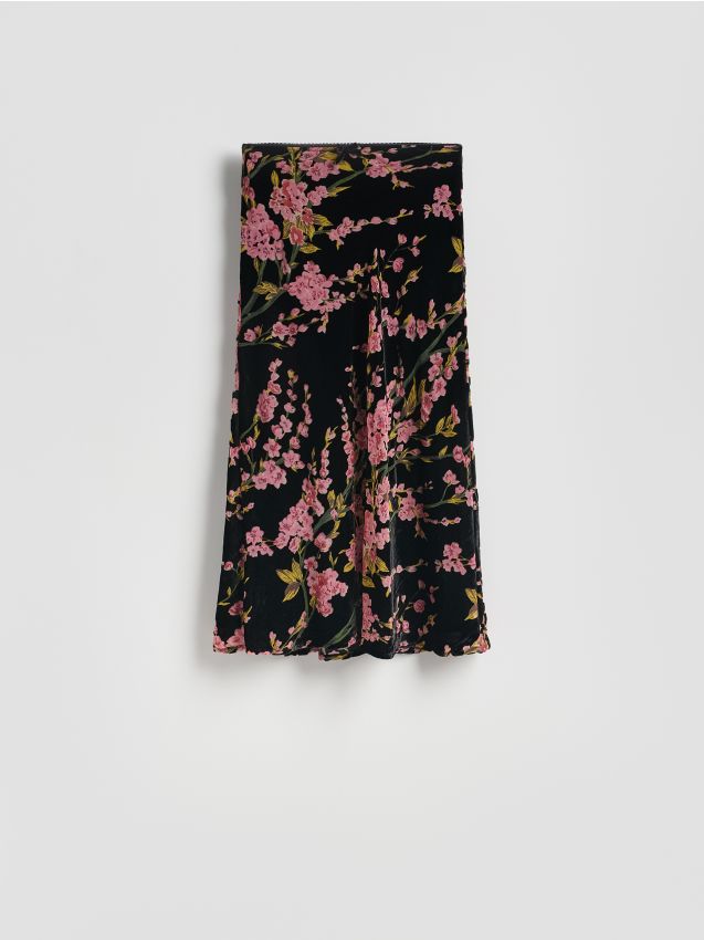 Reserved - Wzorzysta spódnica midi - wielobarwny