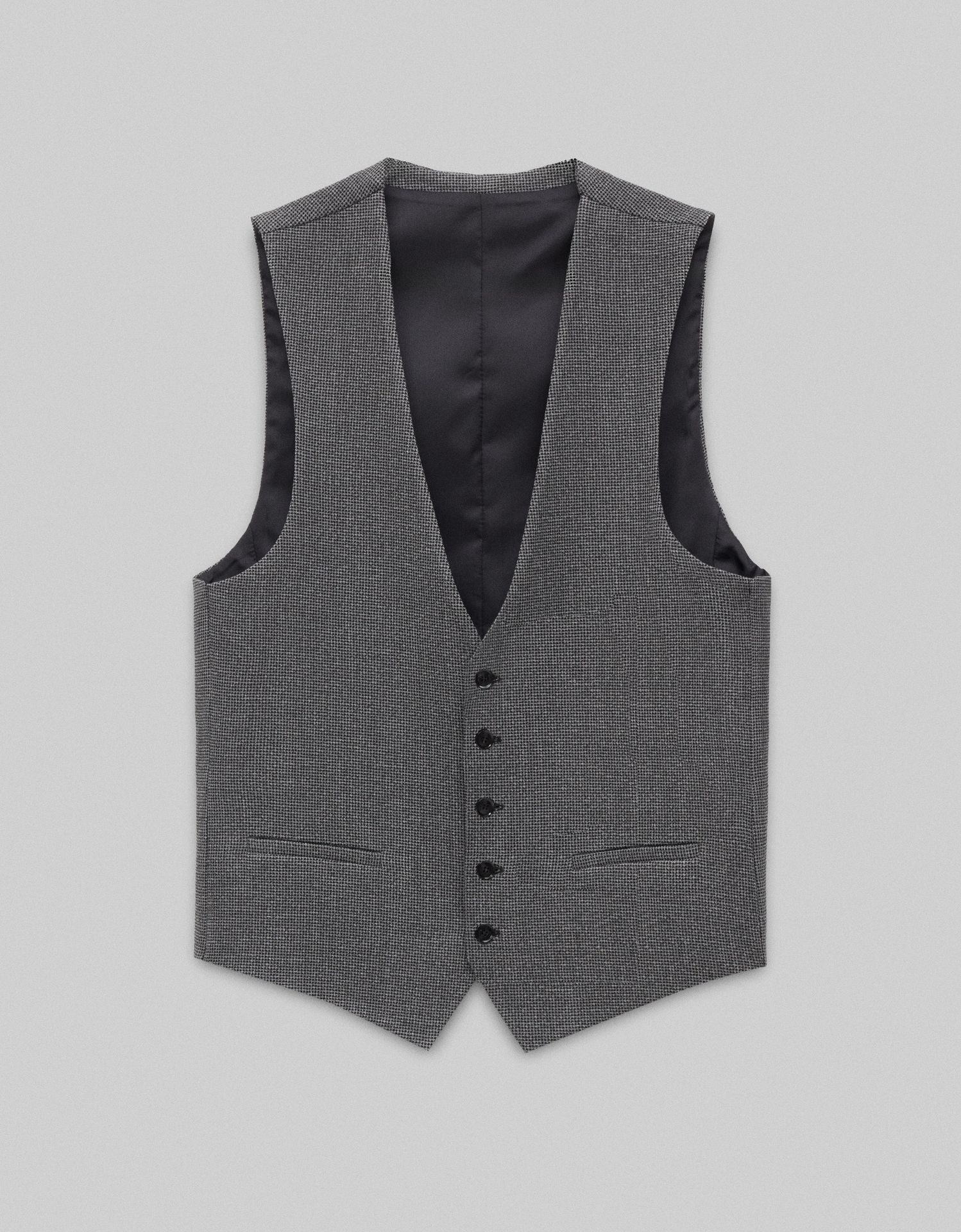 kamizelka do zestawu porcari szary slim fit