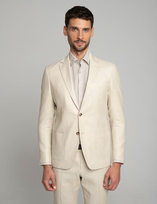 Marynarka do zestawu lodrino beżowy slim fit