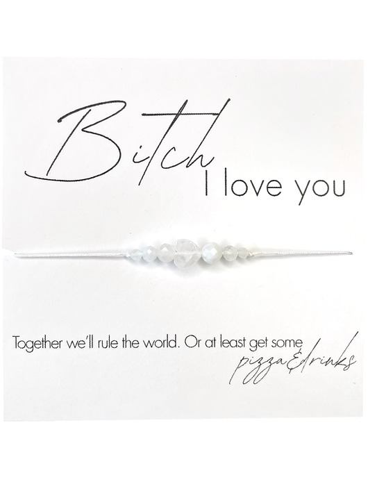 Bi.ch I love you Bransoletka z kamieni Księżycowy, Kryształ górski