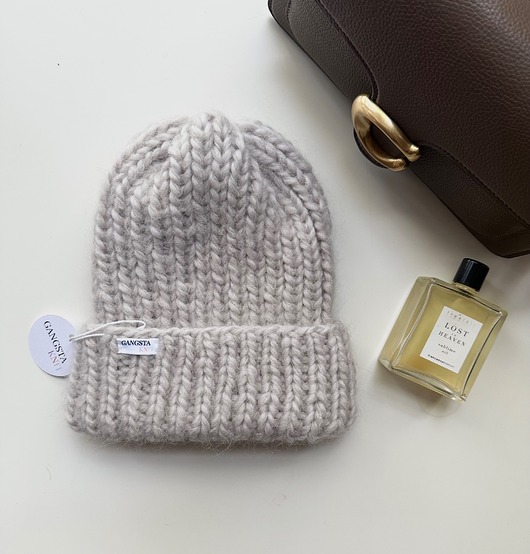 Wełniana czapka z dodatkiem alpaki 100% wełna handmade ręcznie robiona