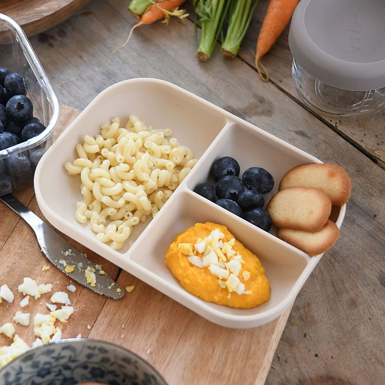 Silikonowy trójdzielny talerz z przyssawką Clay