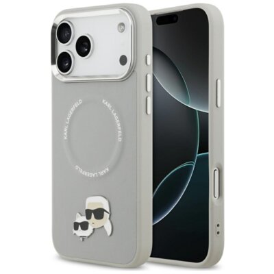 Etui KARL LAGERFELD Karl & Choupette Pins MagSafe do Apple iPhone 17 Pro Szary