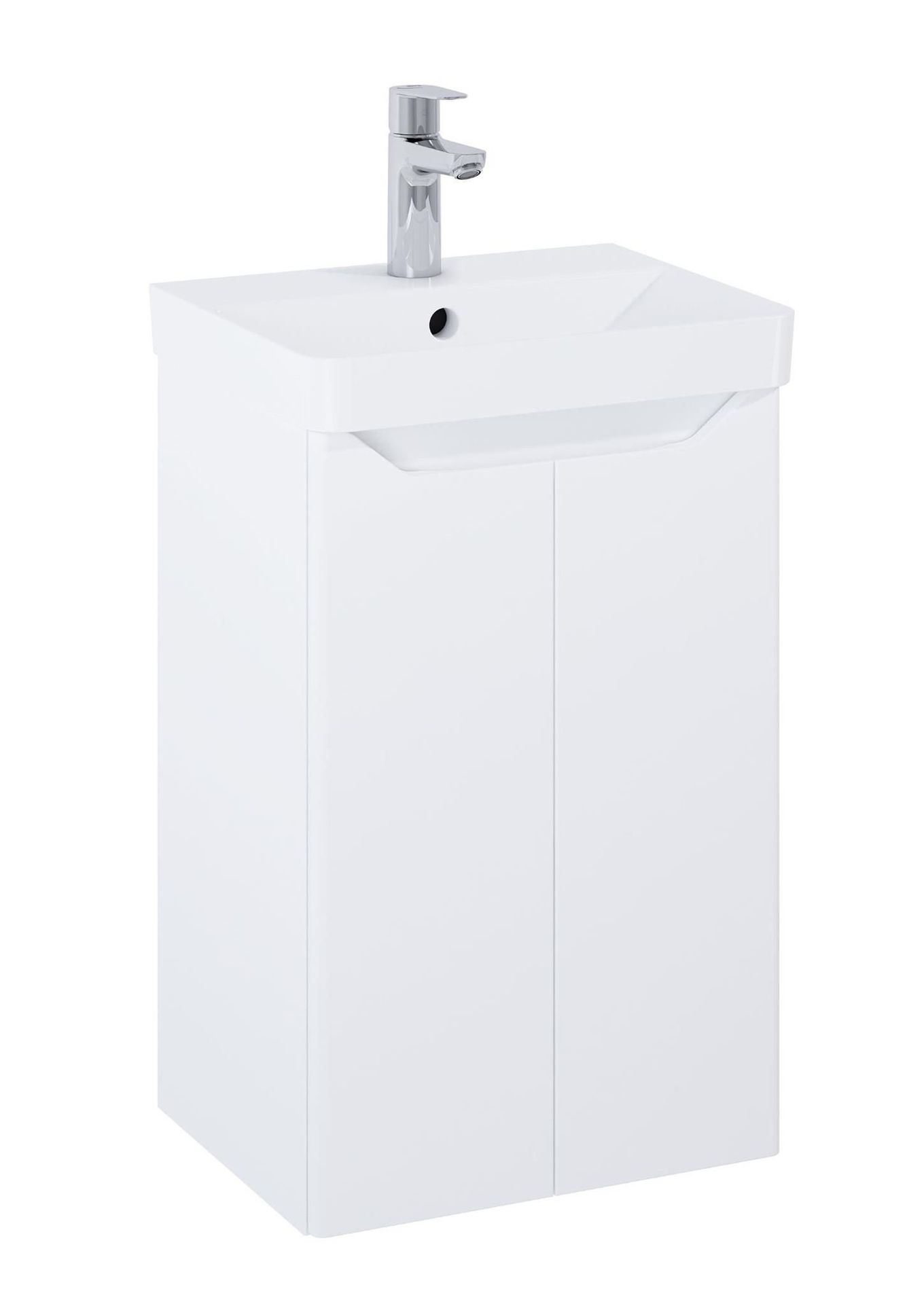 Szafka łazienkowa z umywalką Elita Helo Compact 40 cm biały połysk RE020400208060