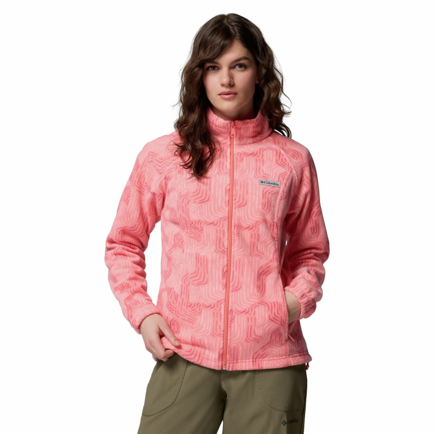 Damska bluza polarowa Columbia Benton Springs Print FZ Fleece alpenglow/flowfalls - S