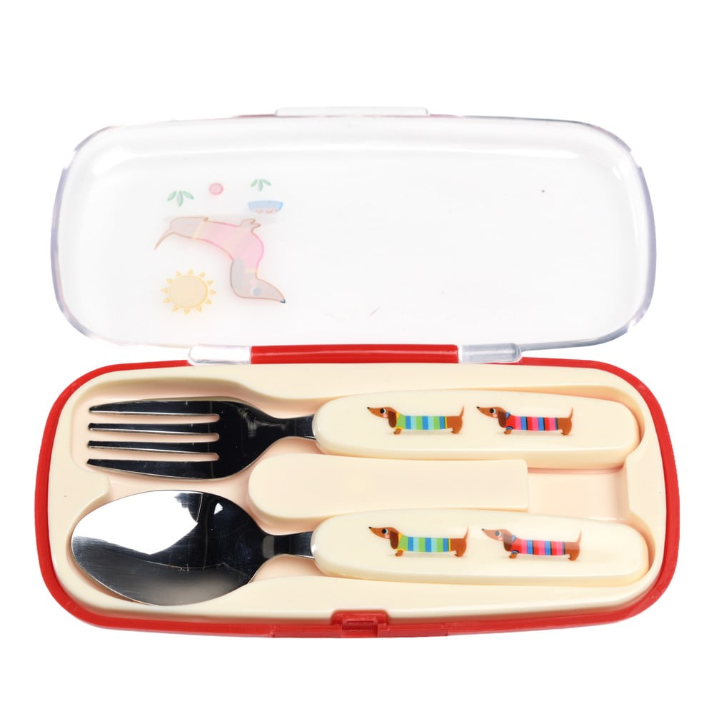 Sztućce dla dzieci ze stali nierdzewnej 2 szt. Sausage Dog – Rex London